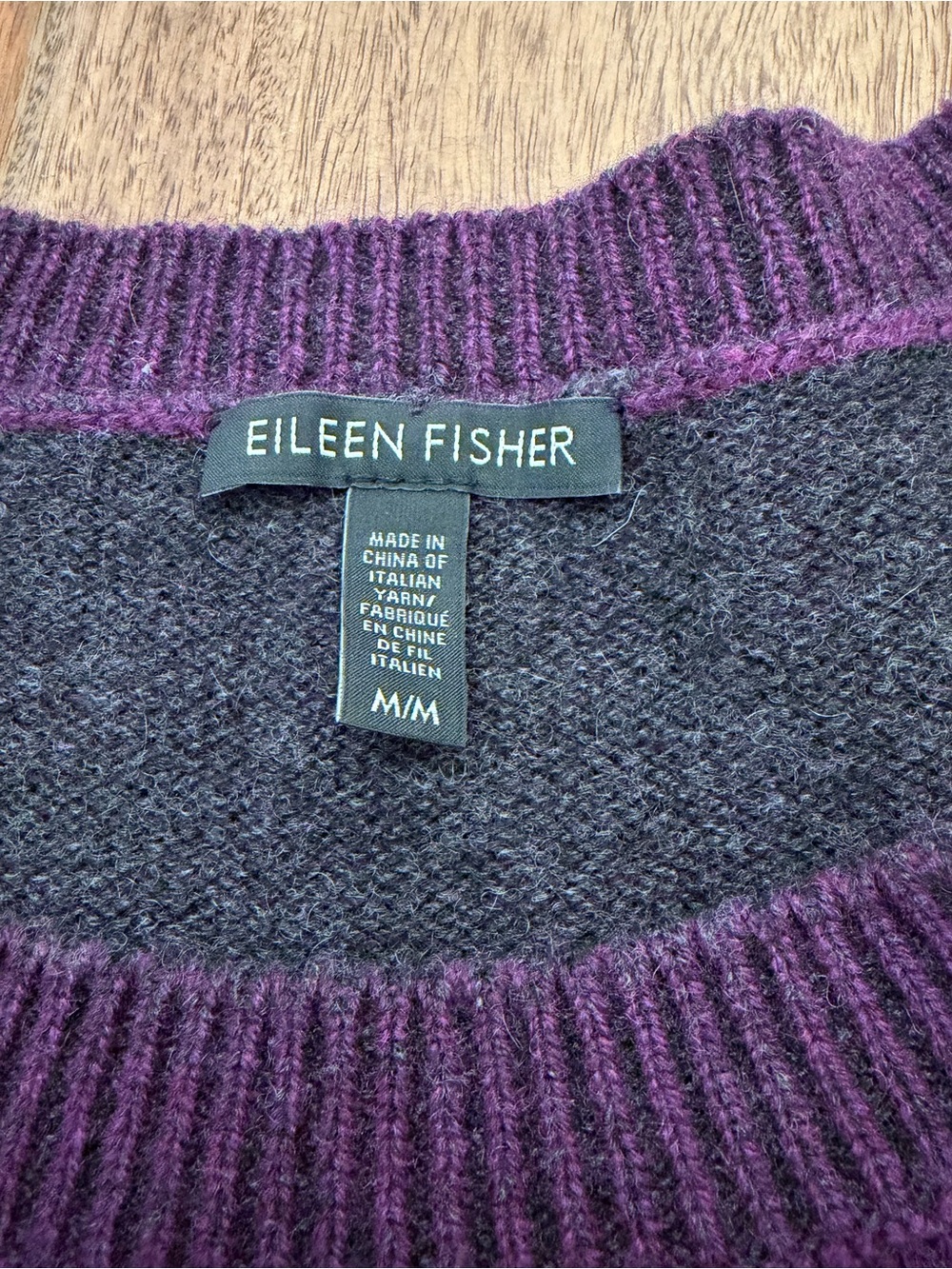 Eileen Fisher Cashmere Crew Neck Sweater in Plum - Picture 9 of 10